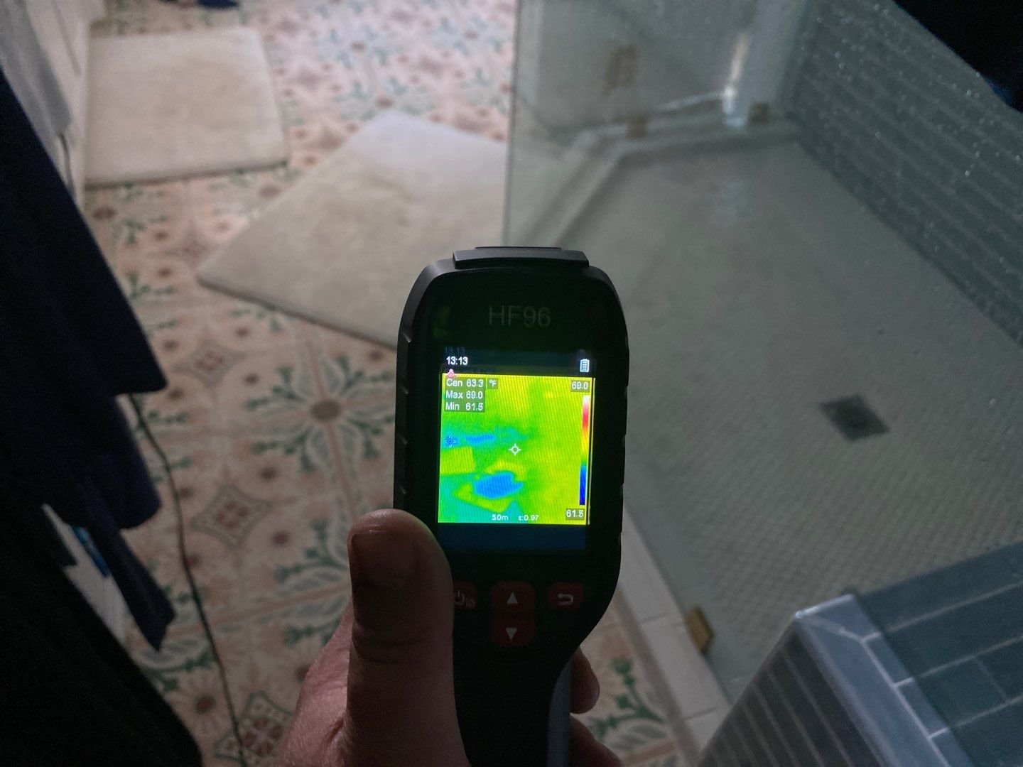 Thermal imaging camera used during a moisture inspection inside a property